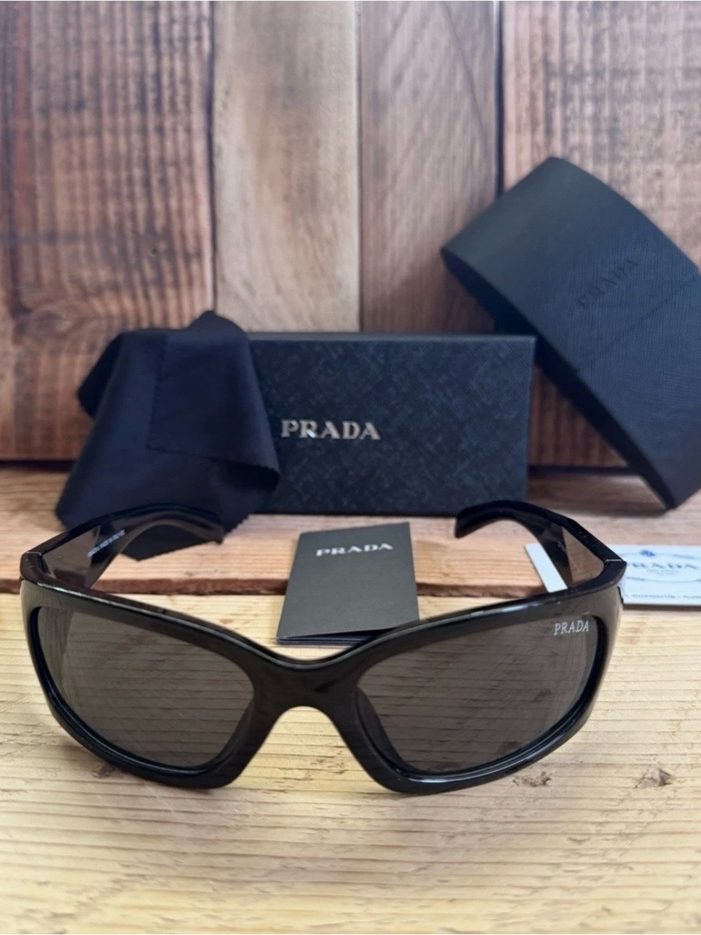 Prada Black Sunglasses with Dark Smoke Lenses